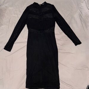 Elegant Black Long Sleeve Dress